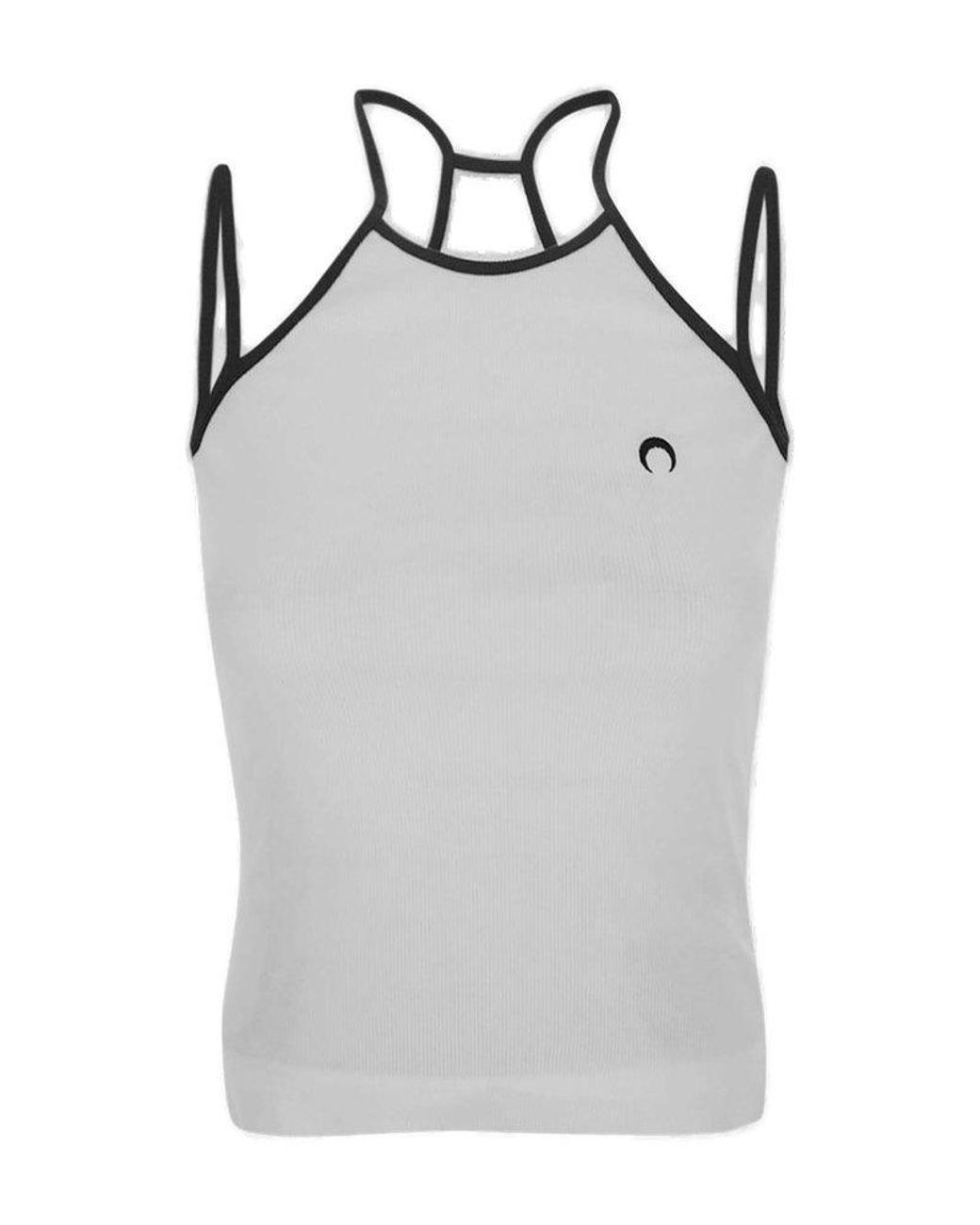 Marine Serre Crescent Moon Sleeveless Tennis Top in Gray | Lyst