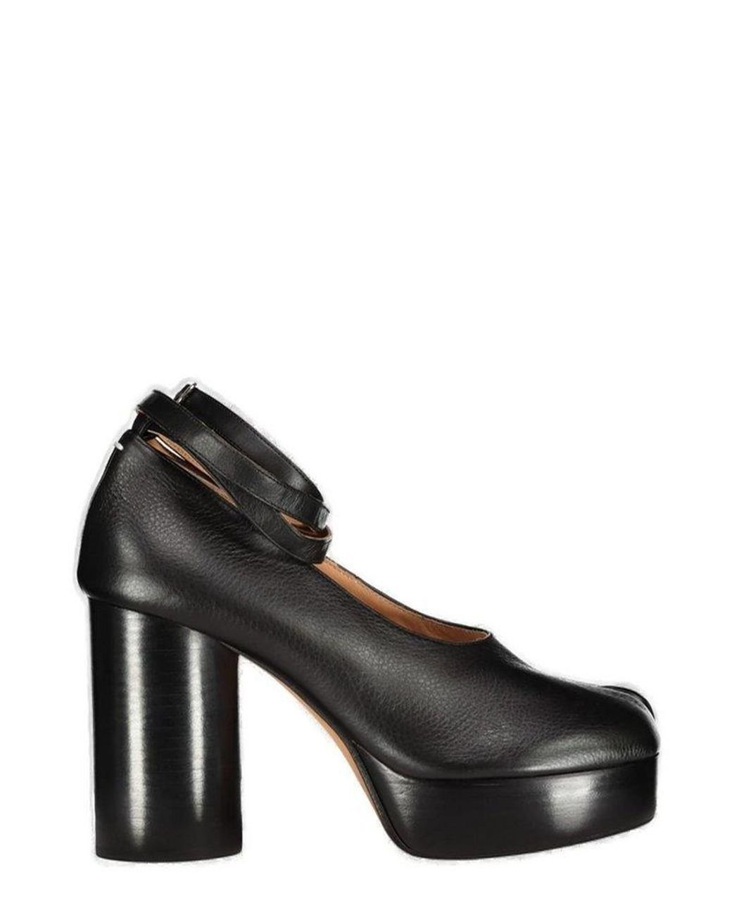 Maison Margiela Tabi Ankle Wrap Platform Pumps in Black | Lyst Maison Margiela Tabi Ankle Wrap Platform Pumps in Black | Lyst
