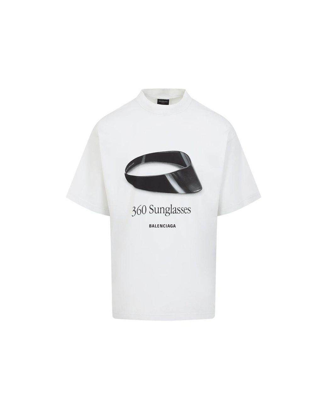 【BALENCIAGA】ホワイト リフレクティブロゴ コットンTシャツ balenciaga-White-360-