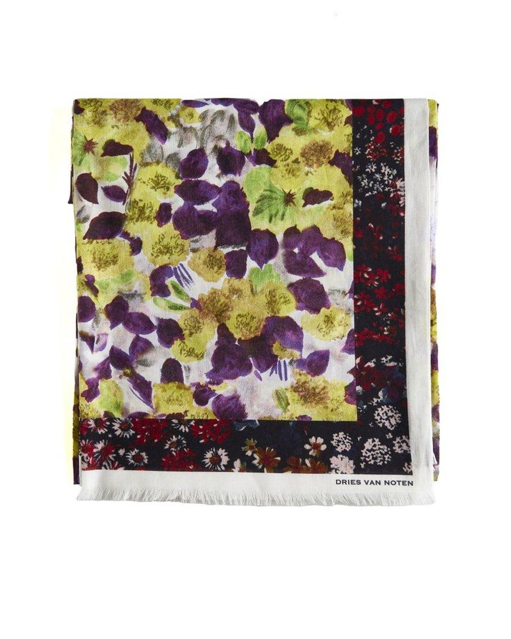 Dries Van Noten Fimosa Floral Print Cotton Scarf | Lyst