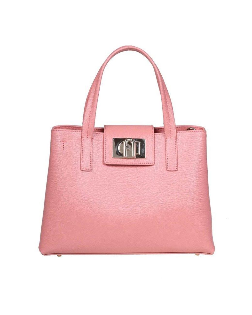 Furla 1927 M Tote Bag In Leather in Pink | Lyst