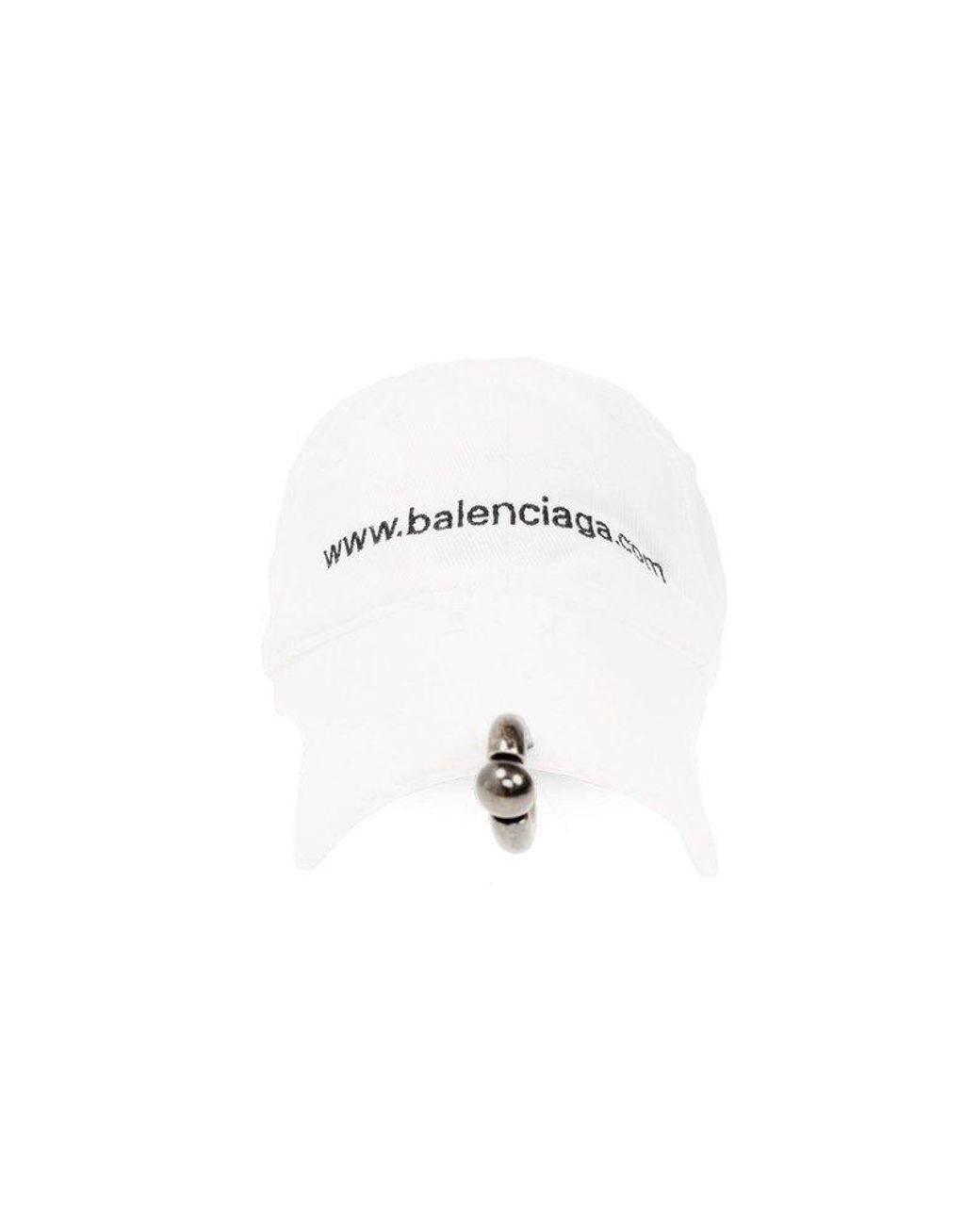 Balenciaga Front Piercing Faded Cap in White for Men | Lyst UK