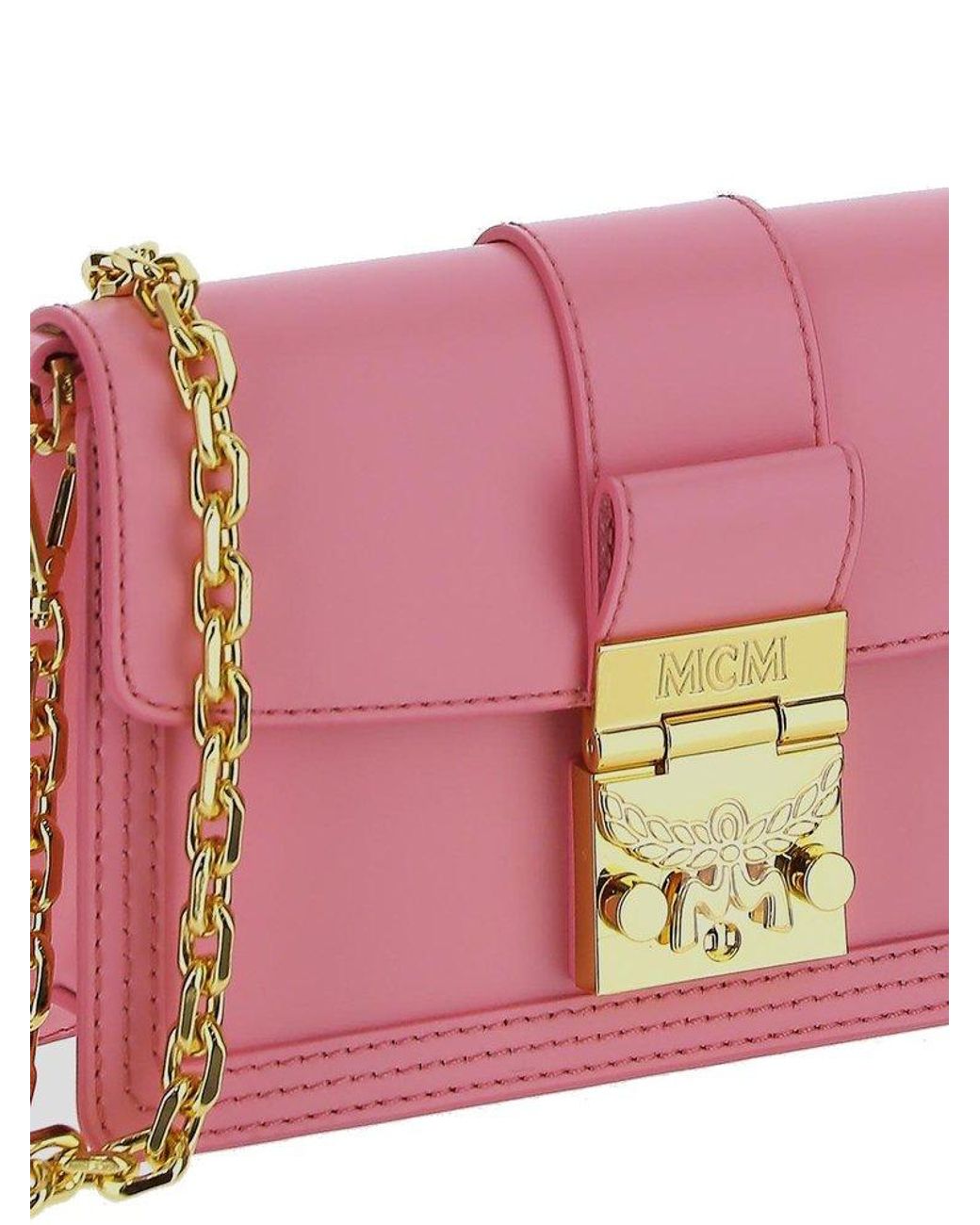 Lock leather small online chainlink crossbody bag