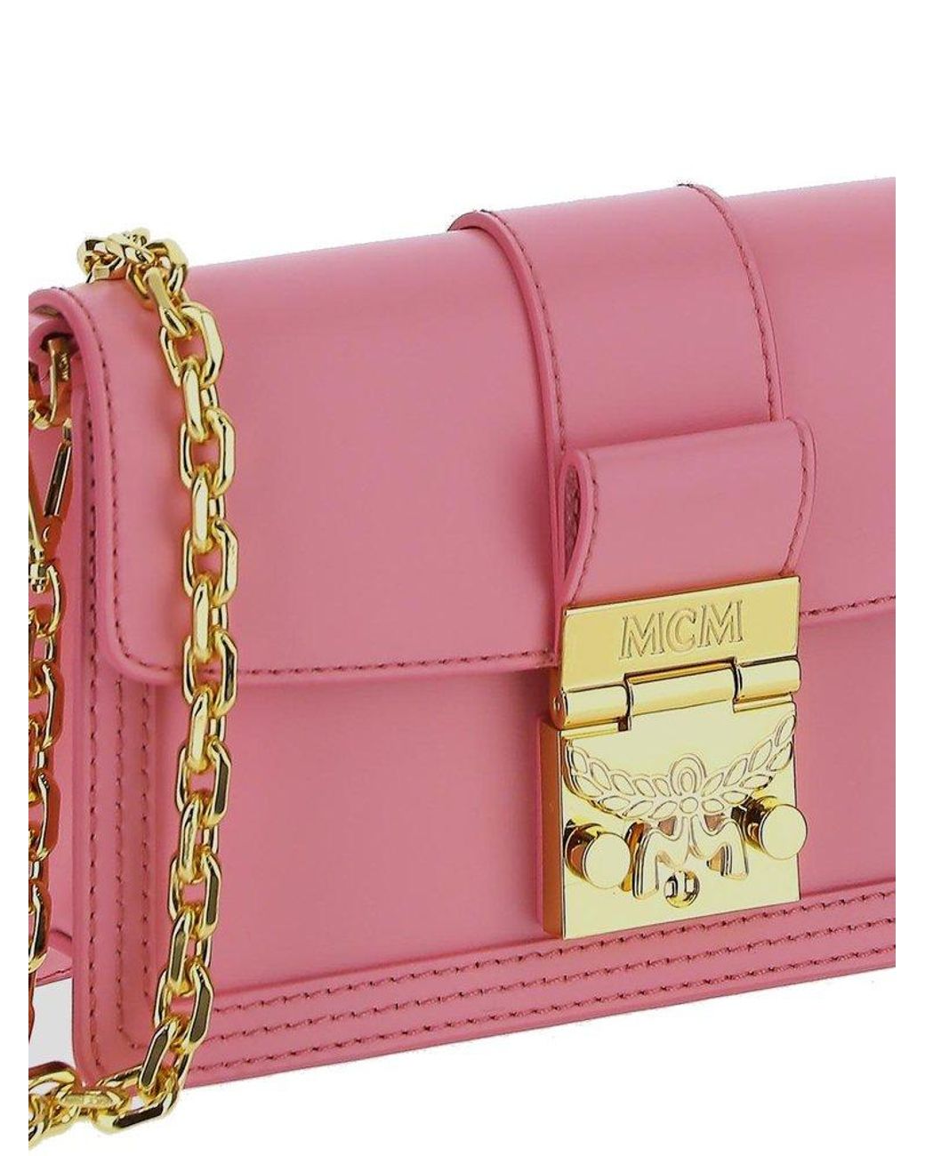 MCM Wallet on a Chain Pink Crossbody Bag