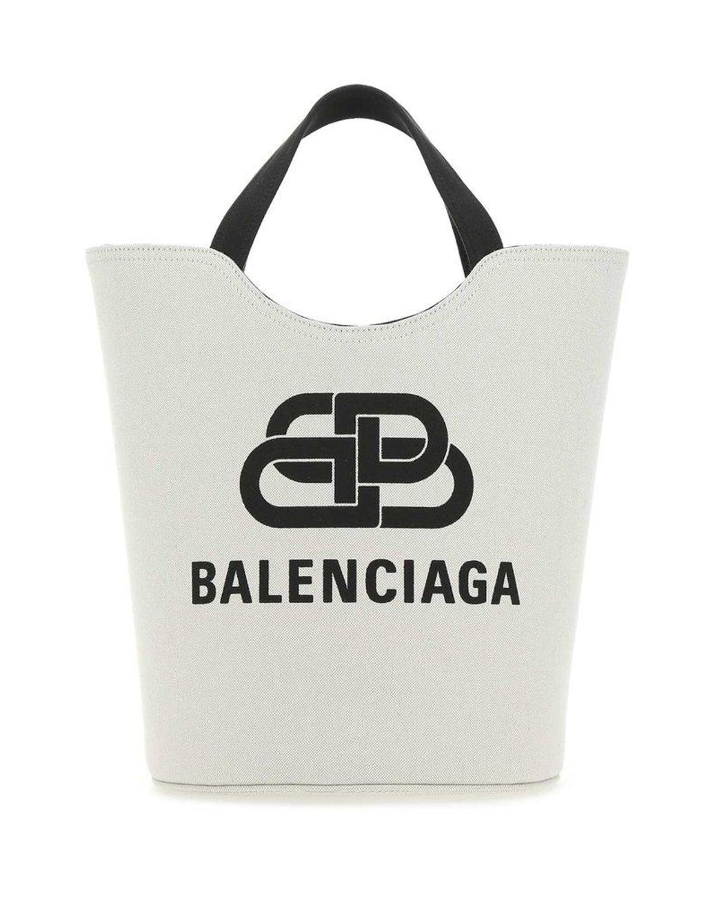 Balenciaga Bb Logo Tote Bag in White | Lyst