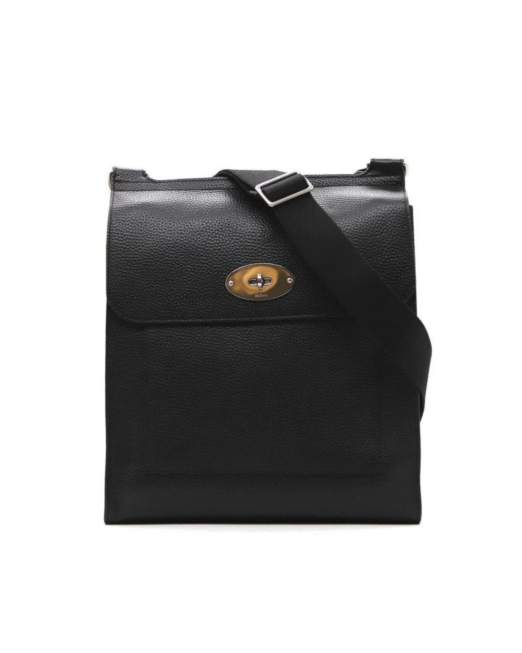 Mulberry Leather Fold-Over Shoulder Bag - Blue Shoulder Bags
