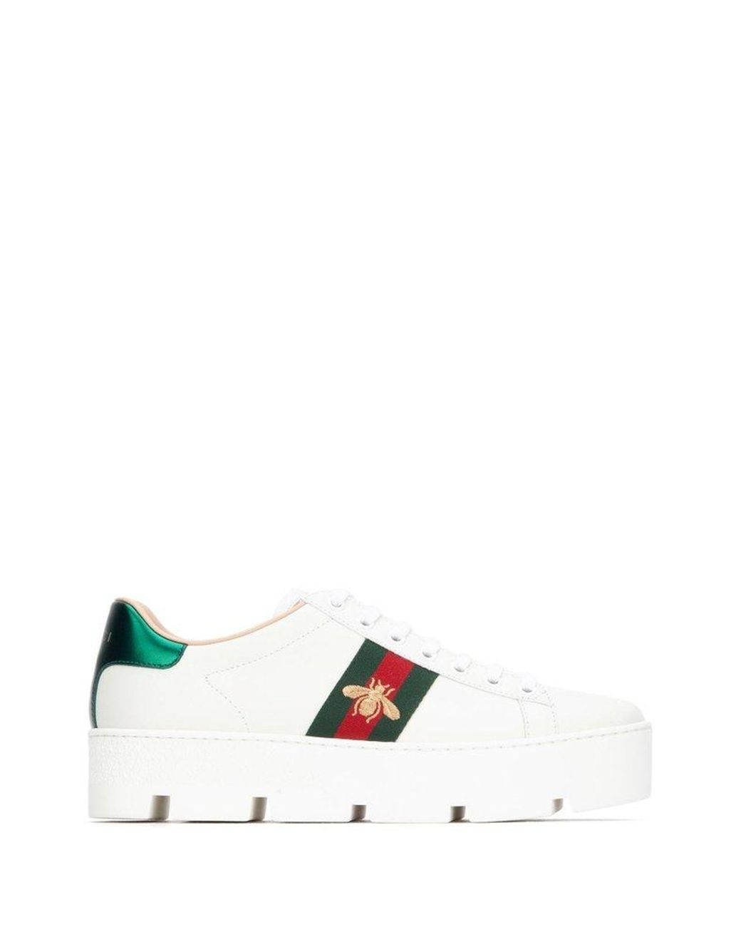 Gucci Ace Platform Sneakers in White | Lyst