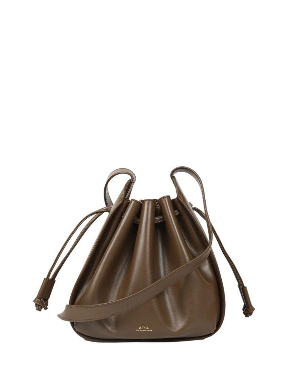 A.P.C. Courtney Small Bucket Bag in Brown Lyst
