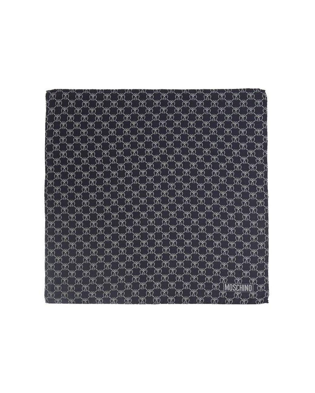 Moschino Logo-embroidered Pocket Square in Gray for Men | Lyst