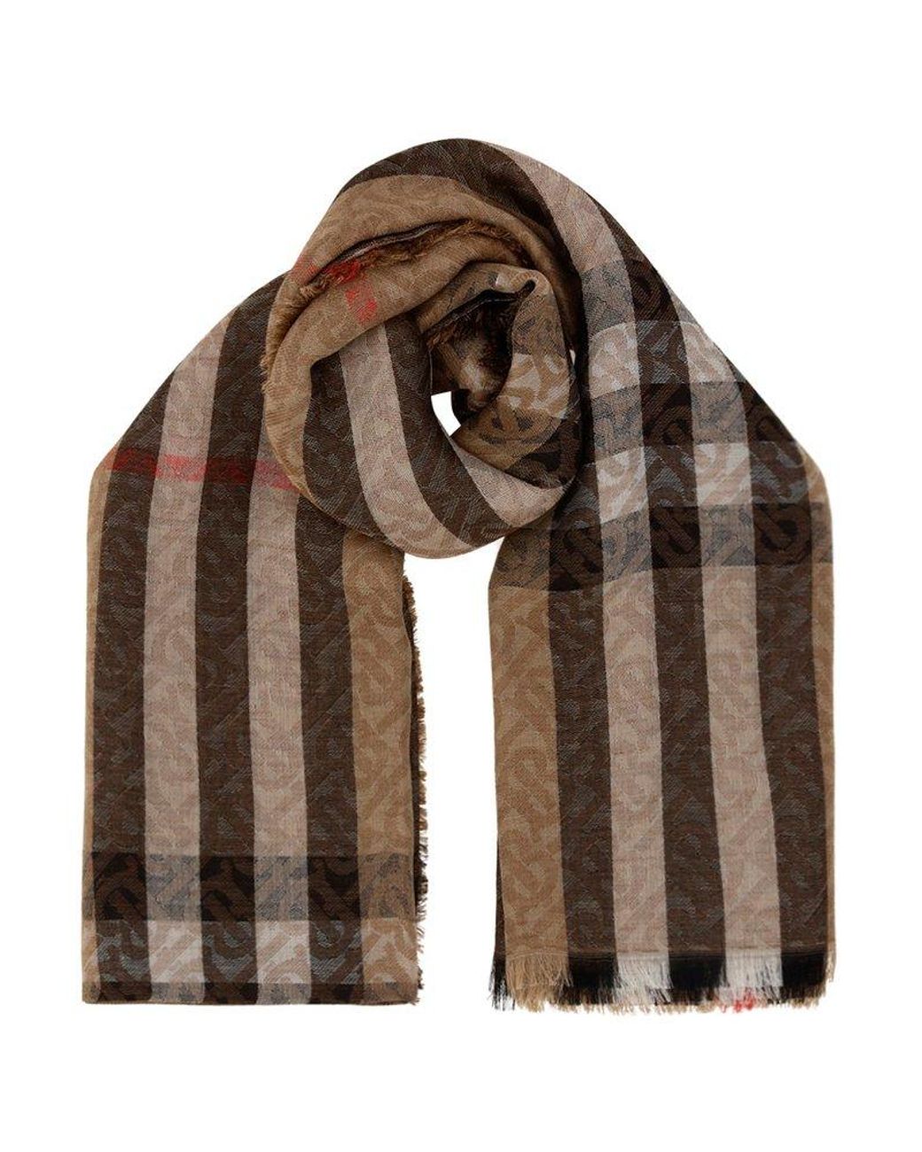Burberry Vintage Check Pattern Scarf in Brown | Lyst