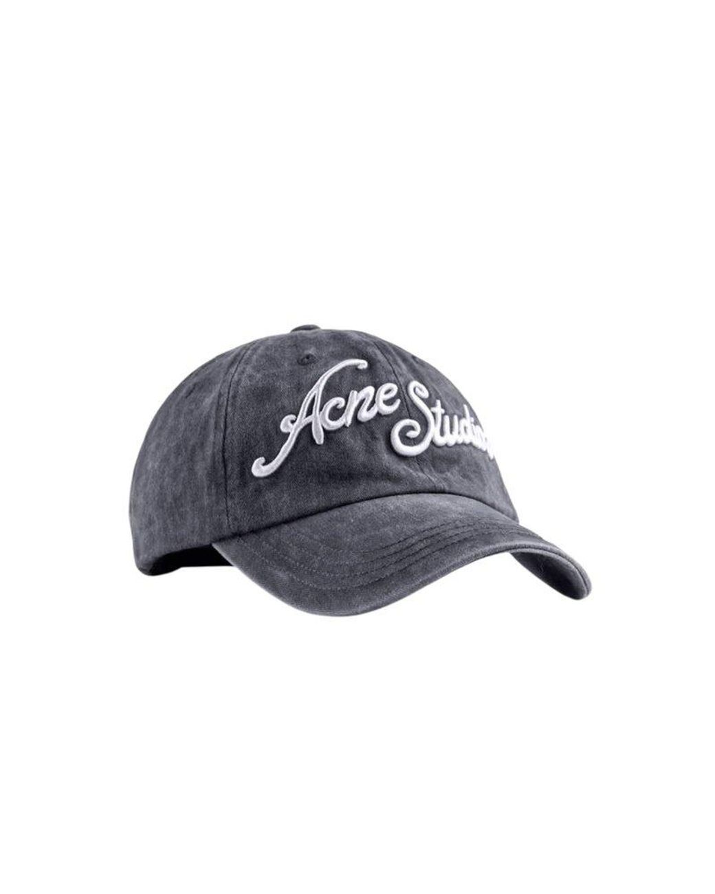 【Acne Studios】Logo Embeoidered Curved Peak Cap(送料込み) Acne Studios Logo Embeoidered Curved Peak Cap in Blue for