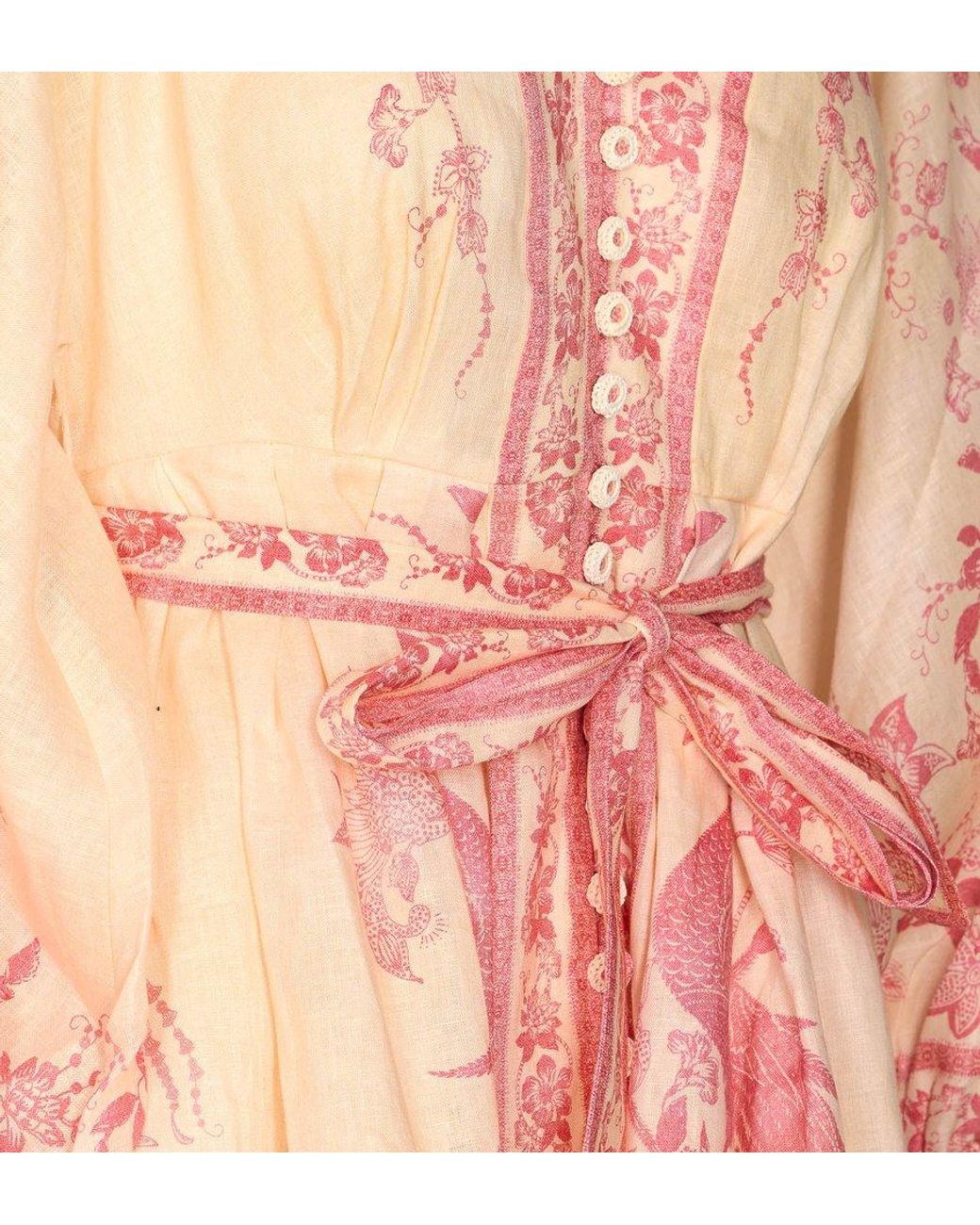 Zimmermann Lucky Plunge Mini Dress in Pink | Lyst