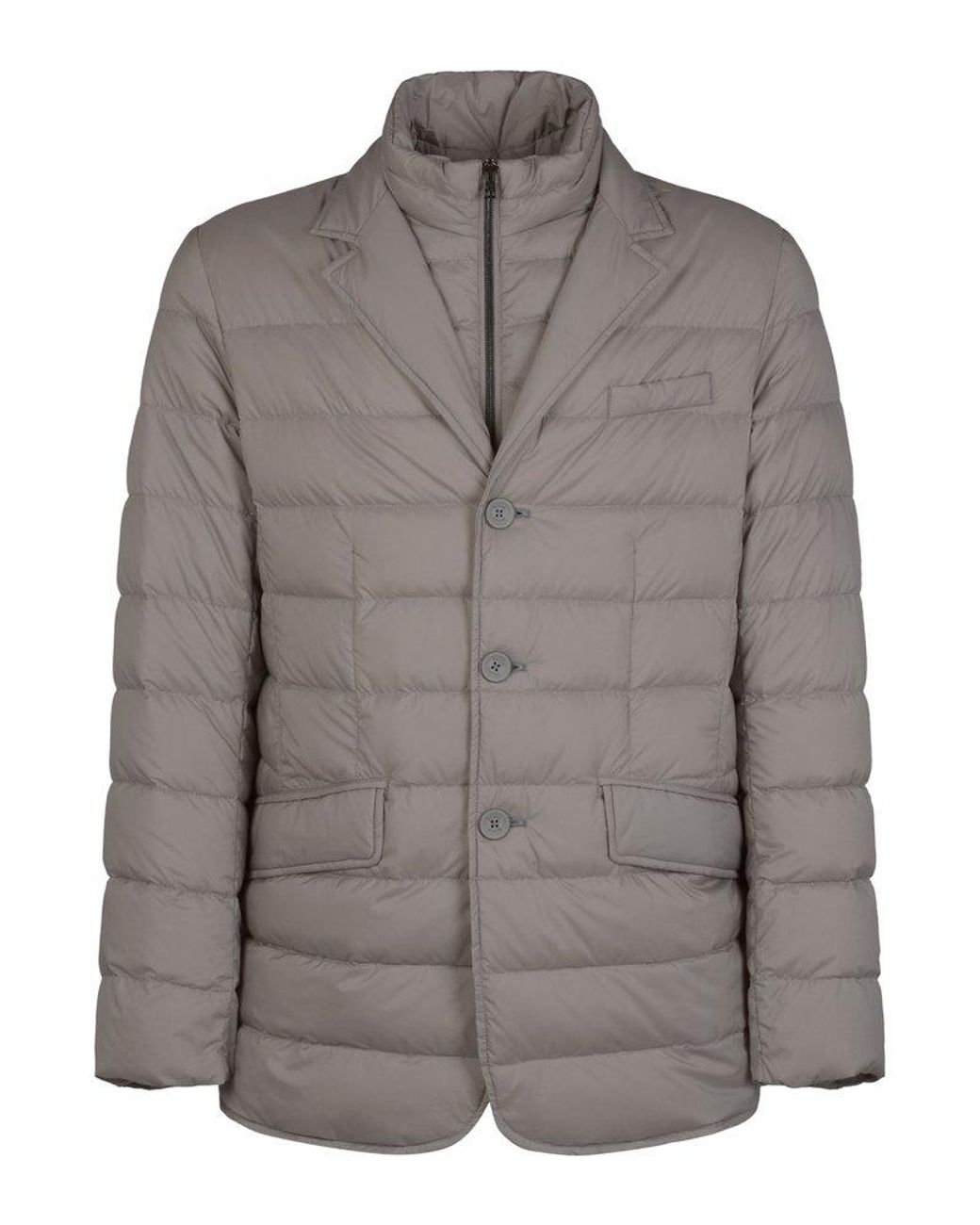 Herno Quilted Down Jacket in Gray for Men Lyst