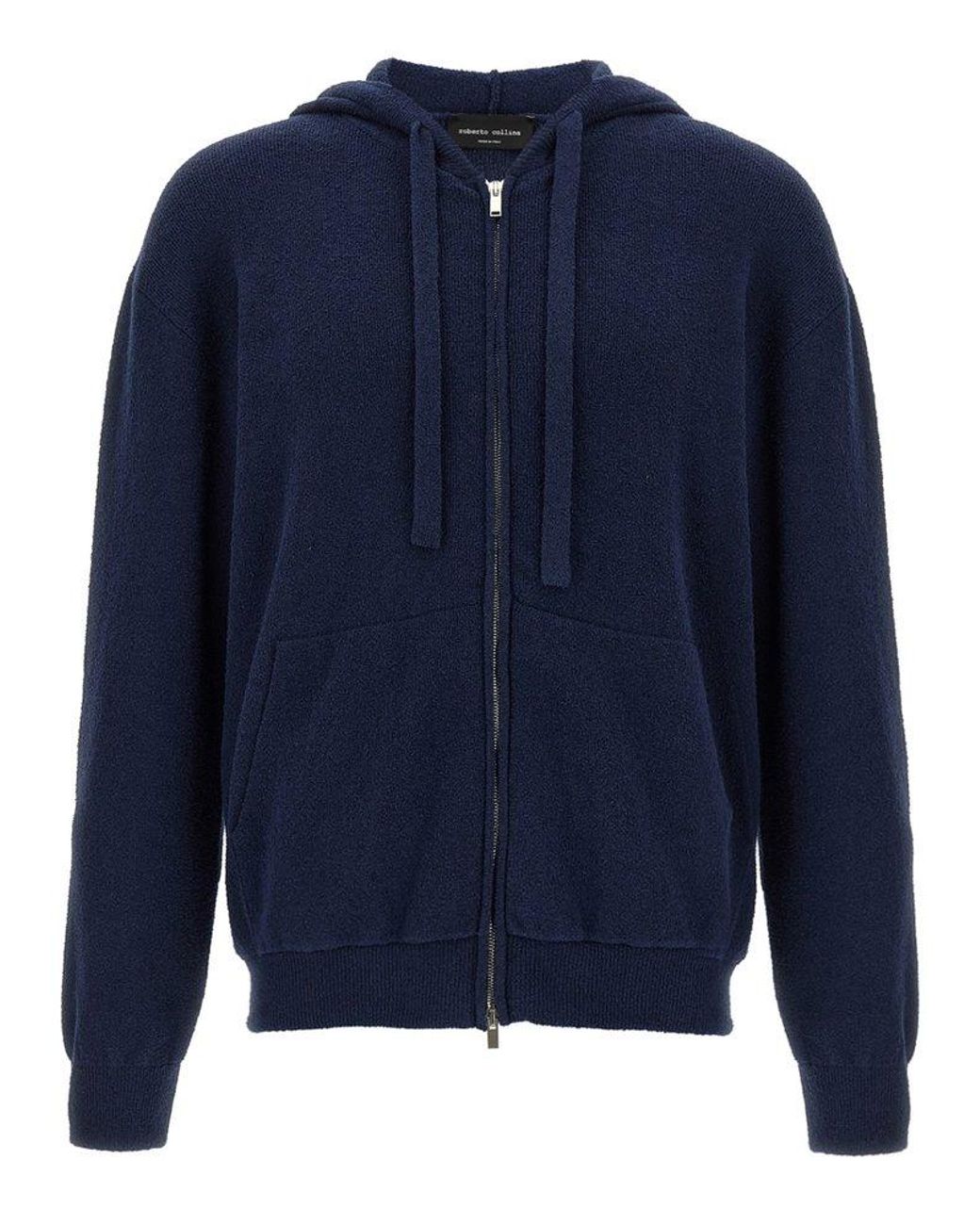 パーカー・フーディ Roberto Collina Terry hoodie Roberto Collina Zip-Up Drawstring Terry Hoodie in Blue for