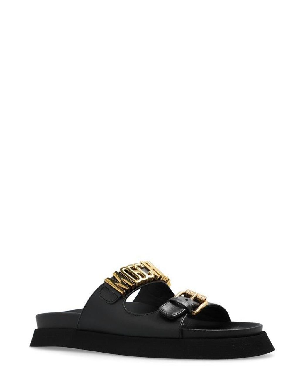 Black moschino slides new arrivals