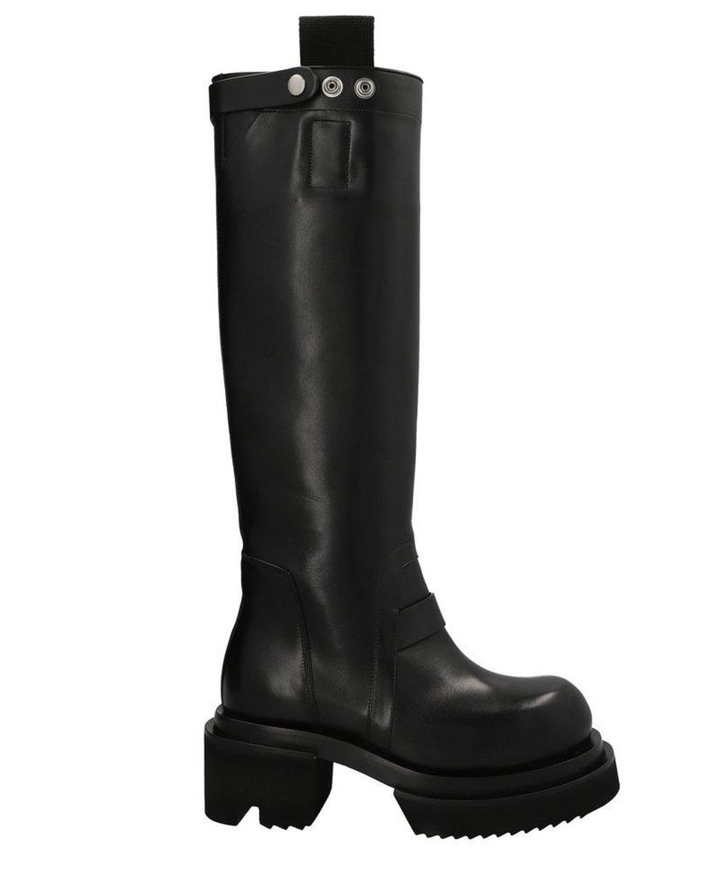 Rick Owens Bogun Knee-high Leather Boots in Black | Lyst