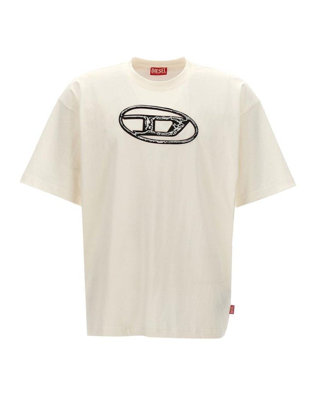 DIESEL T Boxt Q22 フェード Tシャツ Men's Faded T-shirt with Oval D print | Black | Diesel