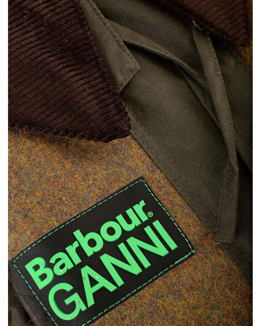 Barbour X Ganni Short Burghley Quilted Wax Jacket in Gray | Lyst Barbour X Ganni Short Burghley Quilted Wax Jacket in Gray | Lyst