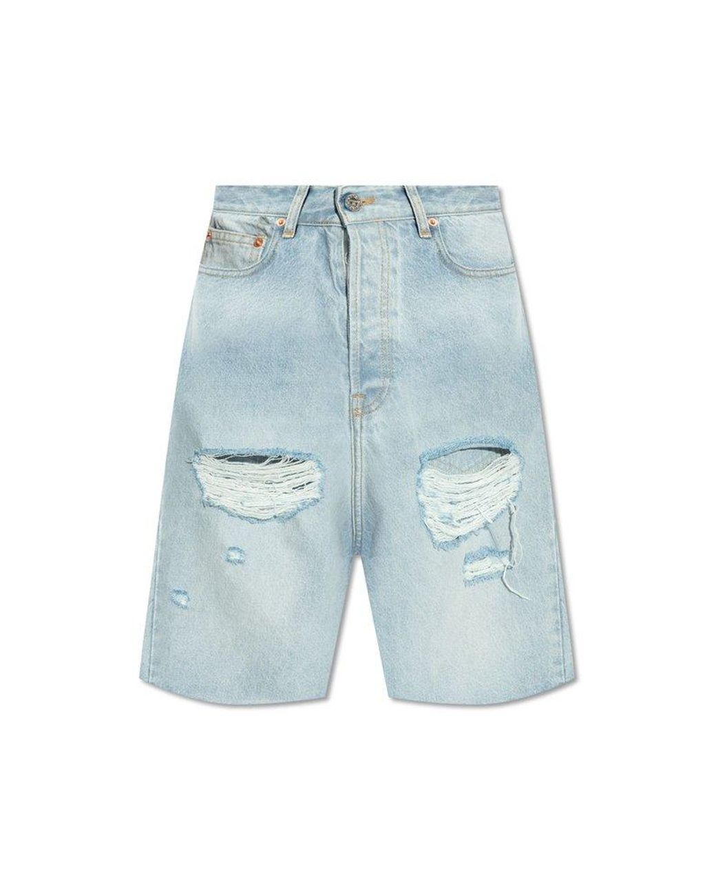 Vetements Distressed Denim Shorts, in Blue for Men | Lyst UK