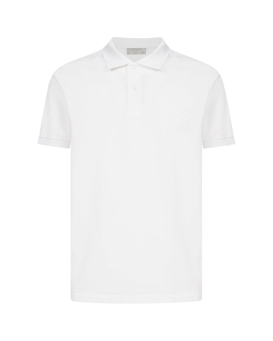 Dior X Shawn Stussy Logo Patch Polo Shirt in White for Men | Lyst