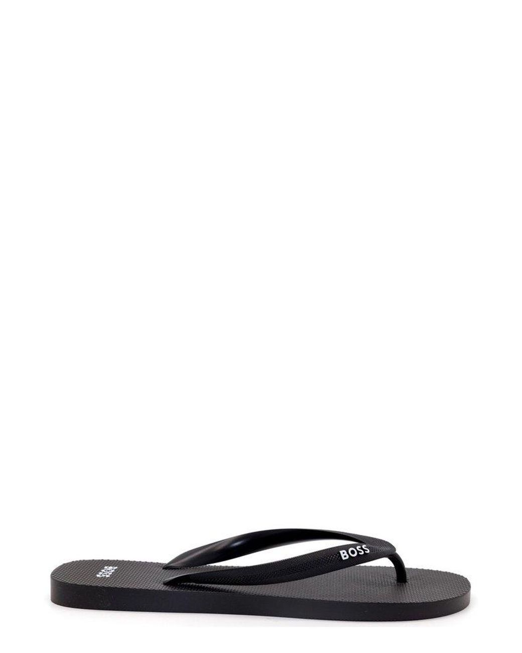 BOSS by HUGO BOSS Logo Detailed Flip Flops in Black for Men Lyst
