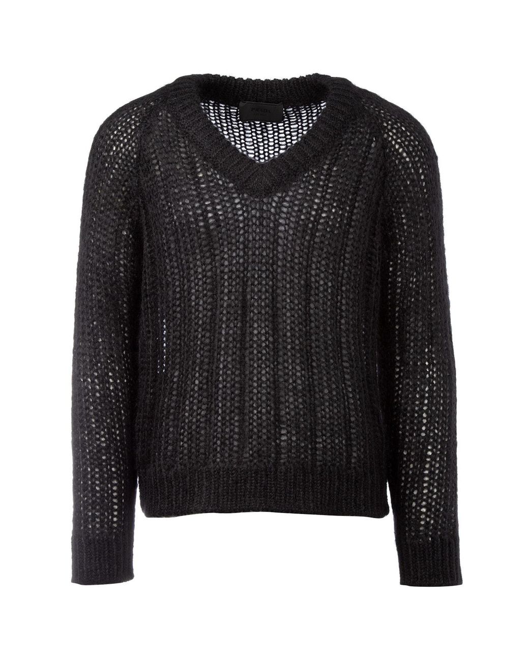 Prada Synthetic Knitted V-neck Sweater in Black for Men - Lyst