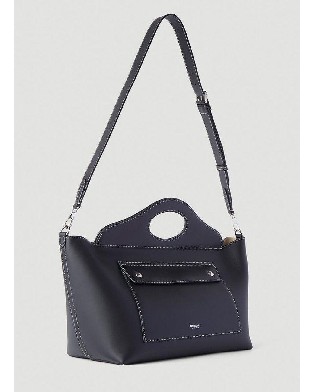 関税負担なし☆Burberry Small Soft Pocket Tote トートバッグ 関税負担なし☆Burberry キャンバス＆レザーミニ ポケットバッグ