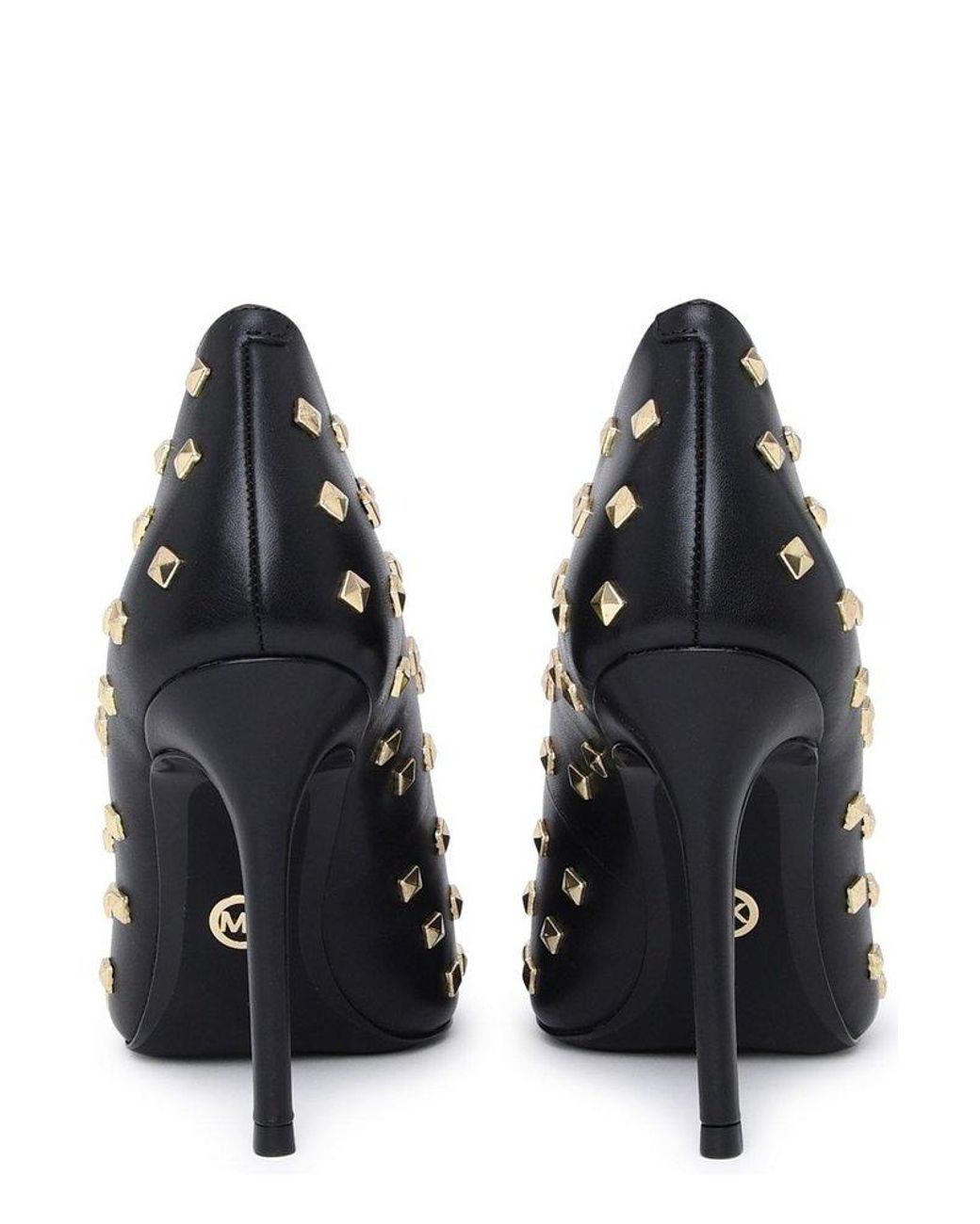 Michael Kors Studded Pointed Toe Pumps in Black | Lyst