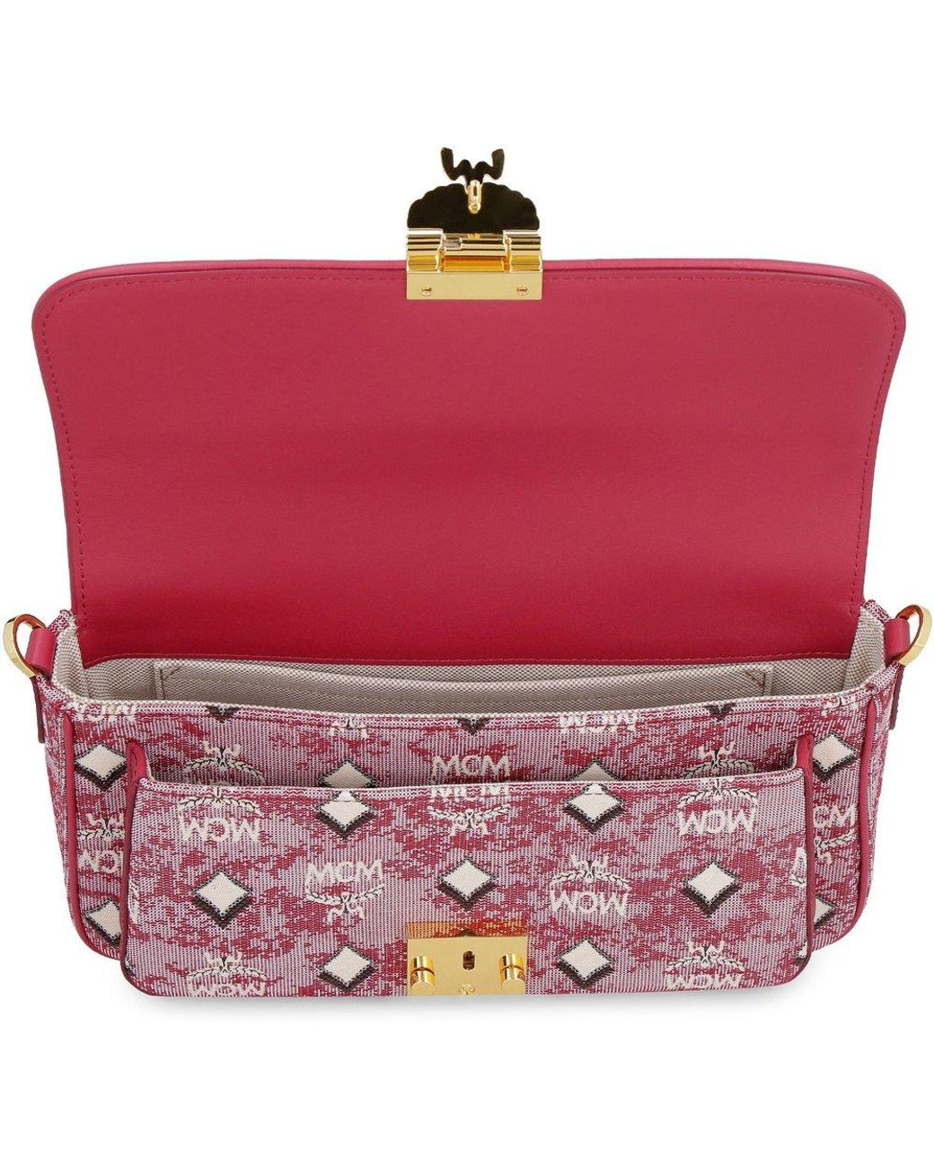 red mcm crossbody bolsa