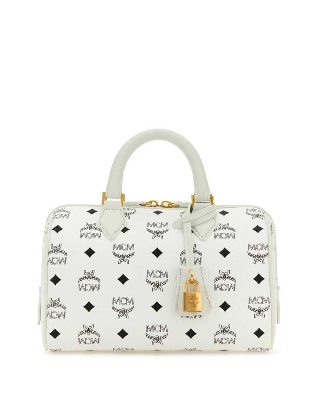 Mcm white shoulder bag hot sale
