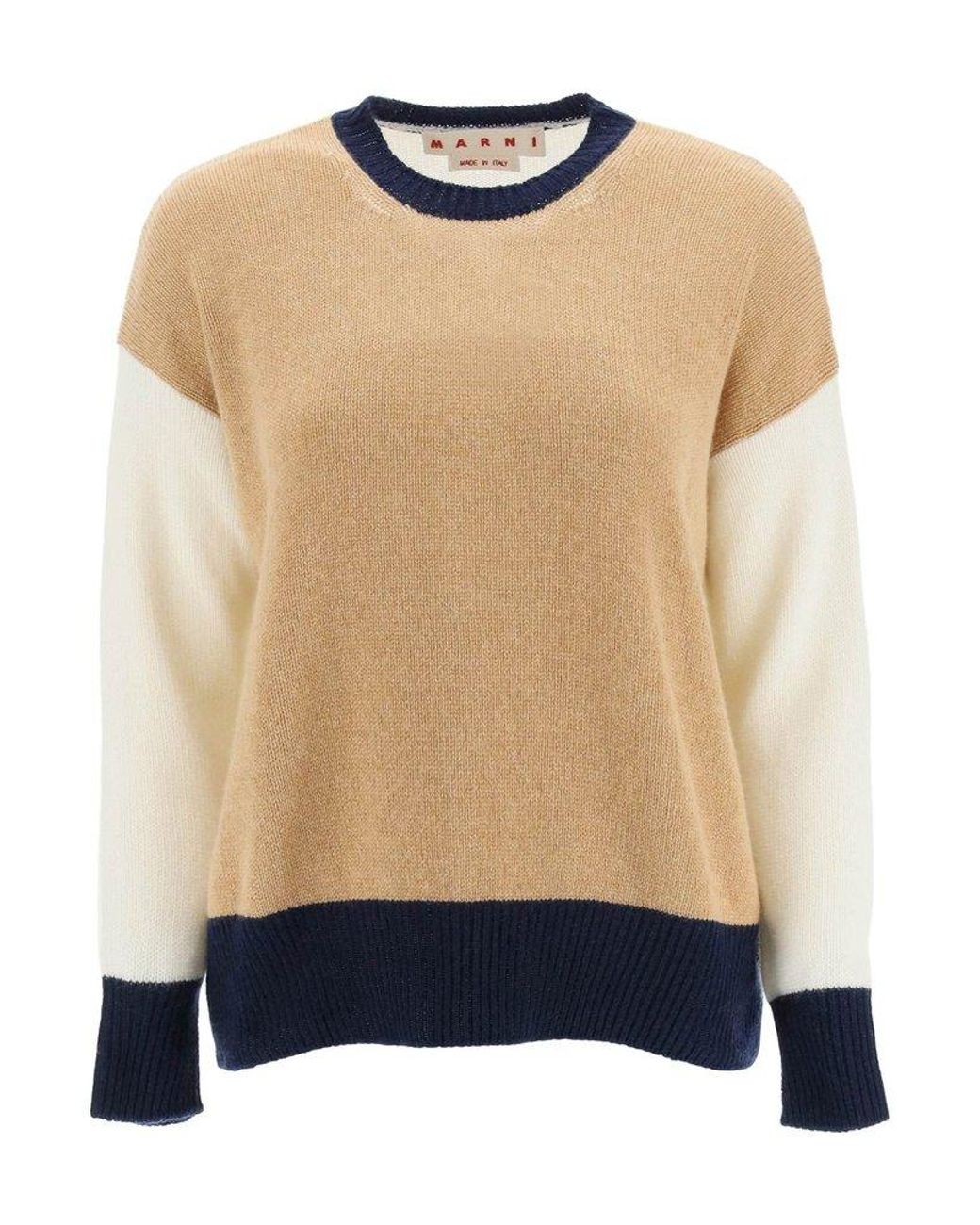 Marni Women s Blue Color block Cashmere Sweater