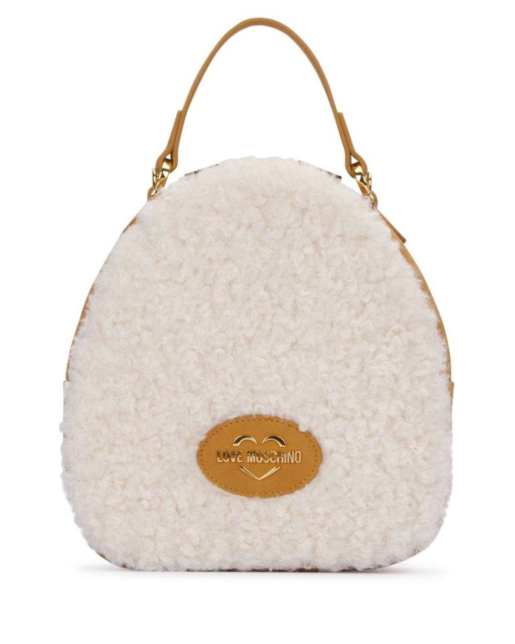 Love Moschino Logo Lettering Top Handle Bag in Natural Lyst