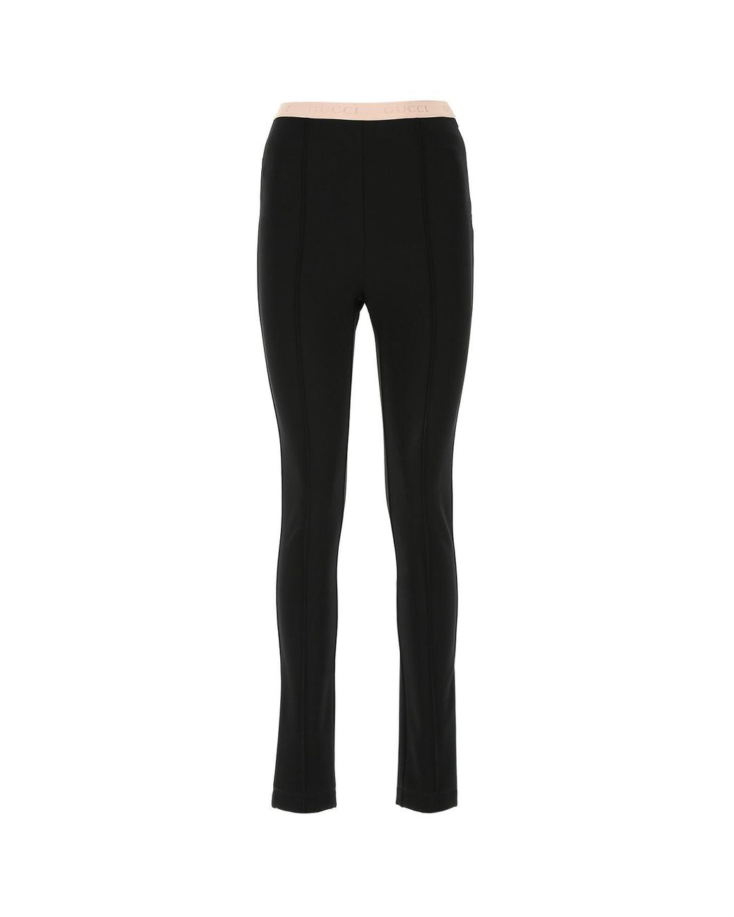 Gucci Synthetic Logo Elasticated Waistband Leggings in Black - Lyst