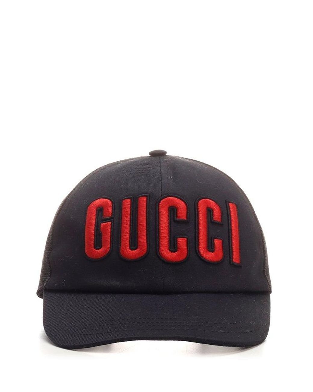 Gucci Cotton Logo Embroidered Back Closured Meshed Cap in Black for Men ...