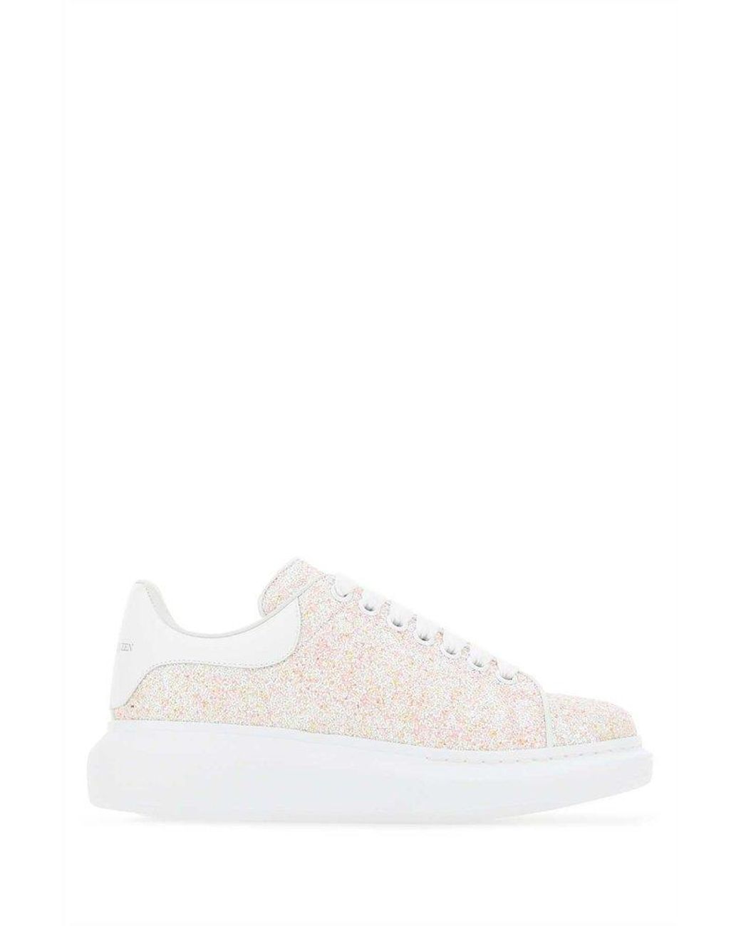 Alexander McQueen Leather Oversized Glitter Sneakers in Pink Lyst