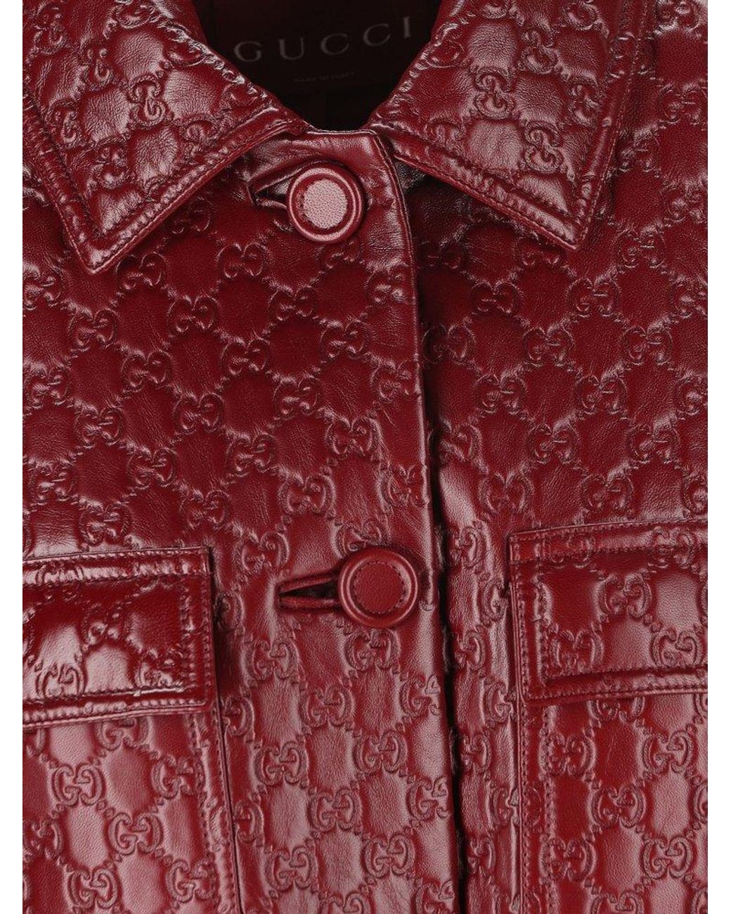 Red gucci leather jacket deals