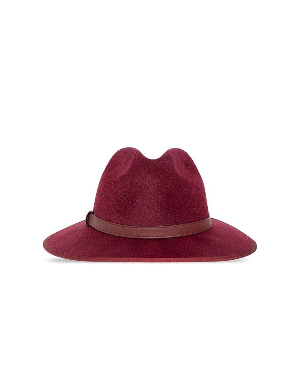 Gucci Gcci Horsebit Detailed Fedora Hat in Red for Men Lyst