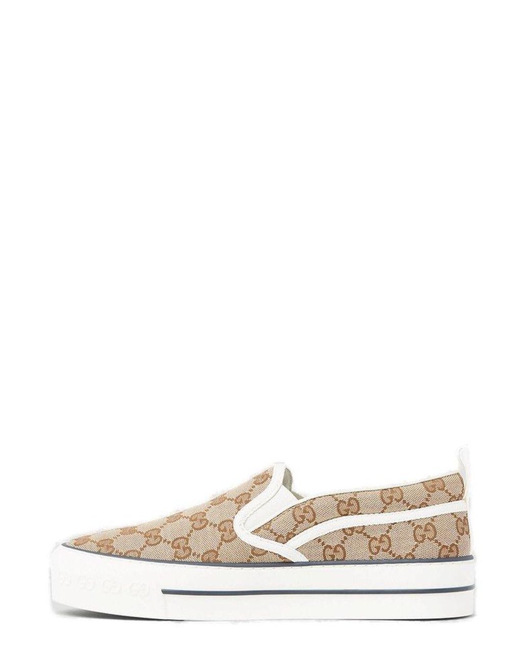 Women's Gucci Tennis 1977 slip-on sneaker in beige/ebony GG Supreme