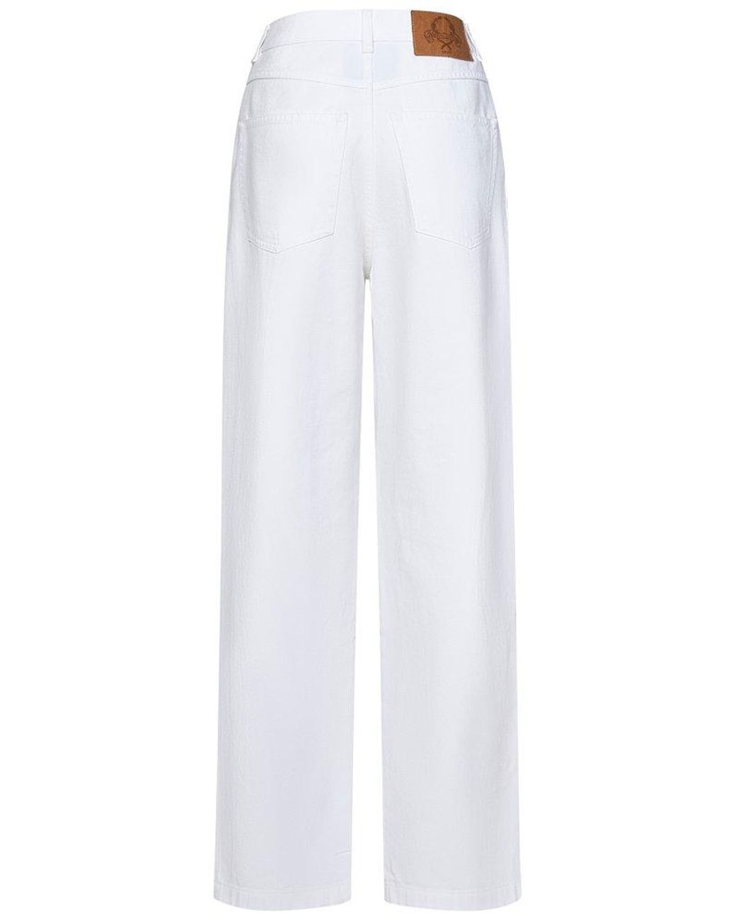【送料&関税込】Moschino Logo Tag Tapered Legs Moschino Logo Tag Tapered Legs in White | Lyst
