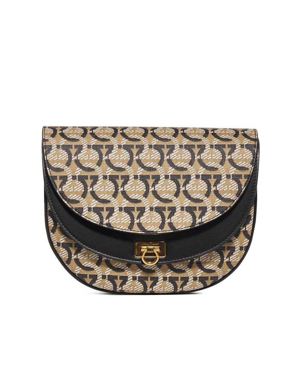 Ferragamo Small Gancini Print Crossbody Bag in Black Lyst