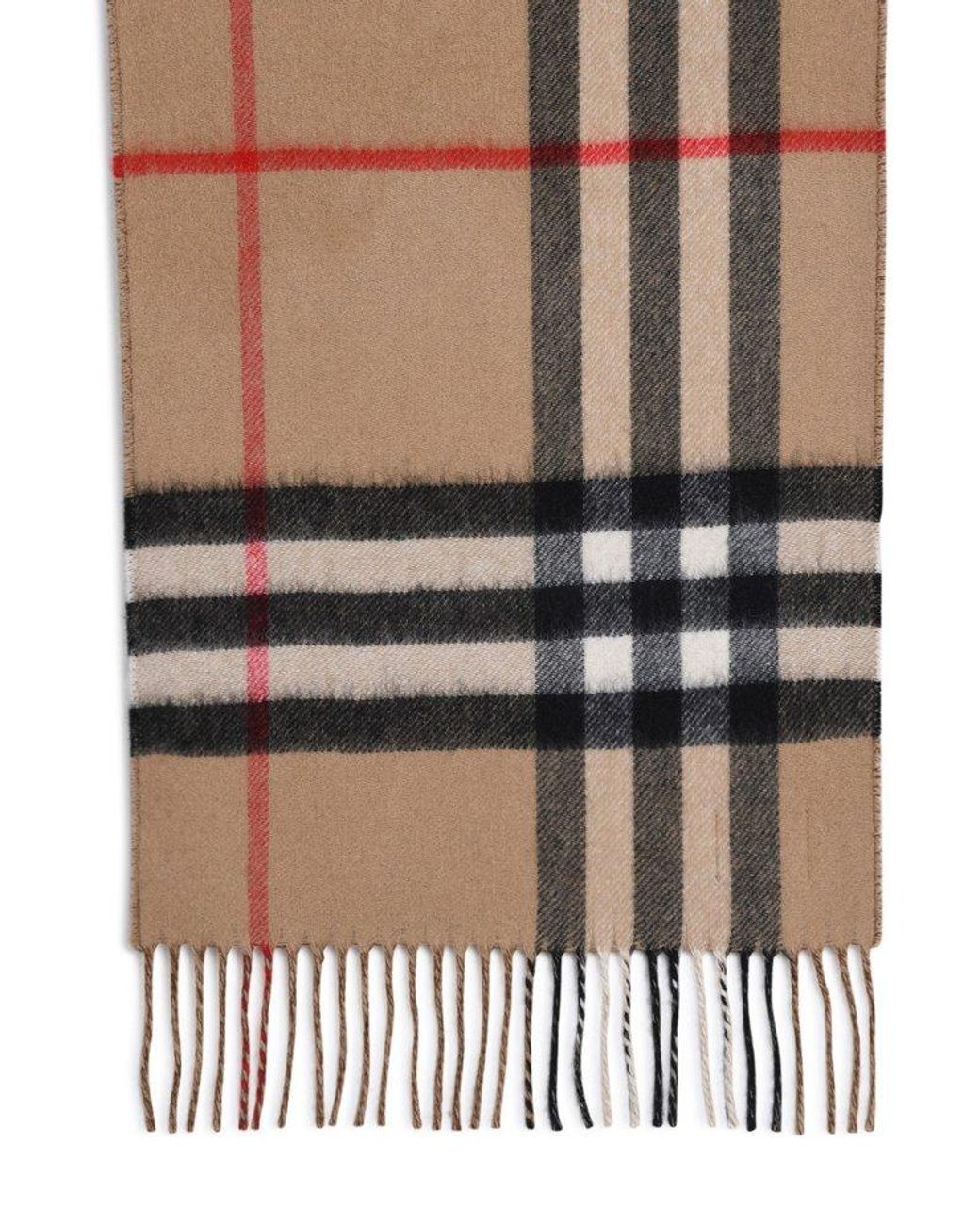 Burberry Cashmere Two-tone Checked Fringed Scarf | Lyst