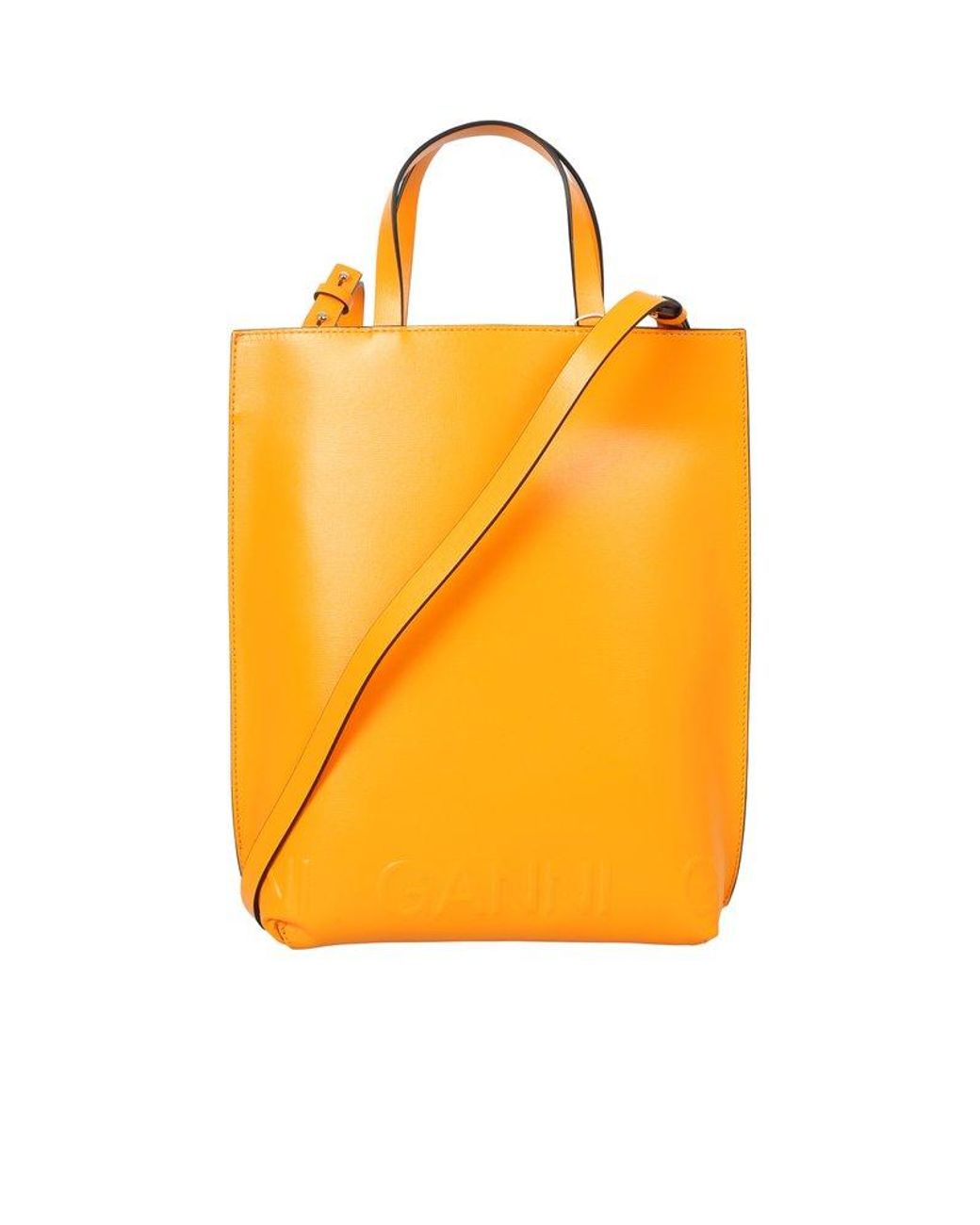 Ganni Saddle Logo-Embossed Tote Bag