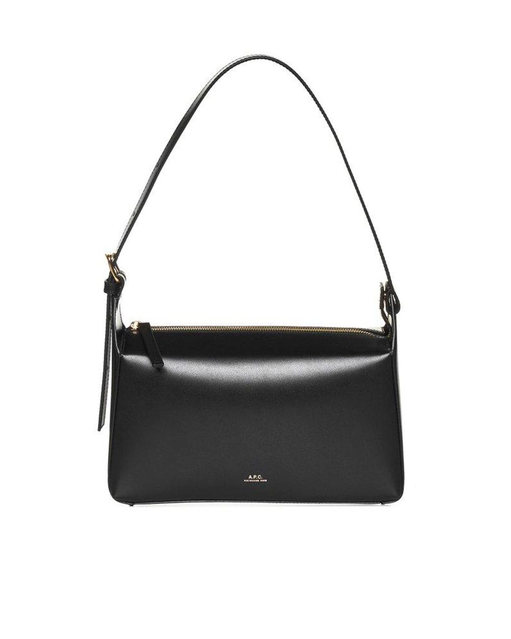 A.P.C. Virginie Baguette Leather Bag in Black | Lyst