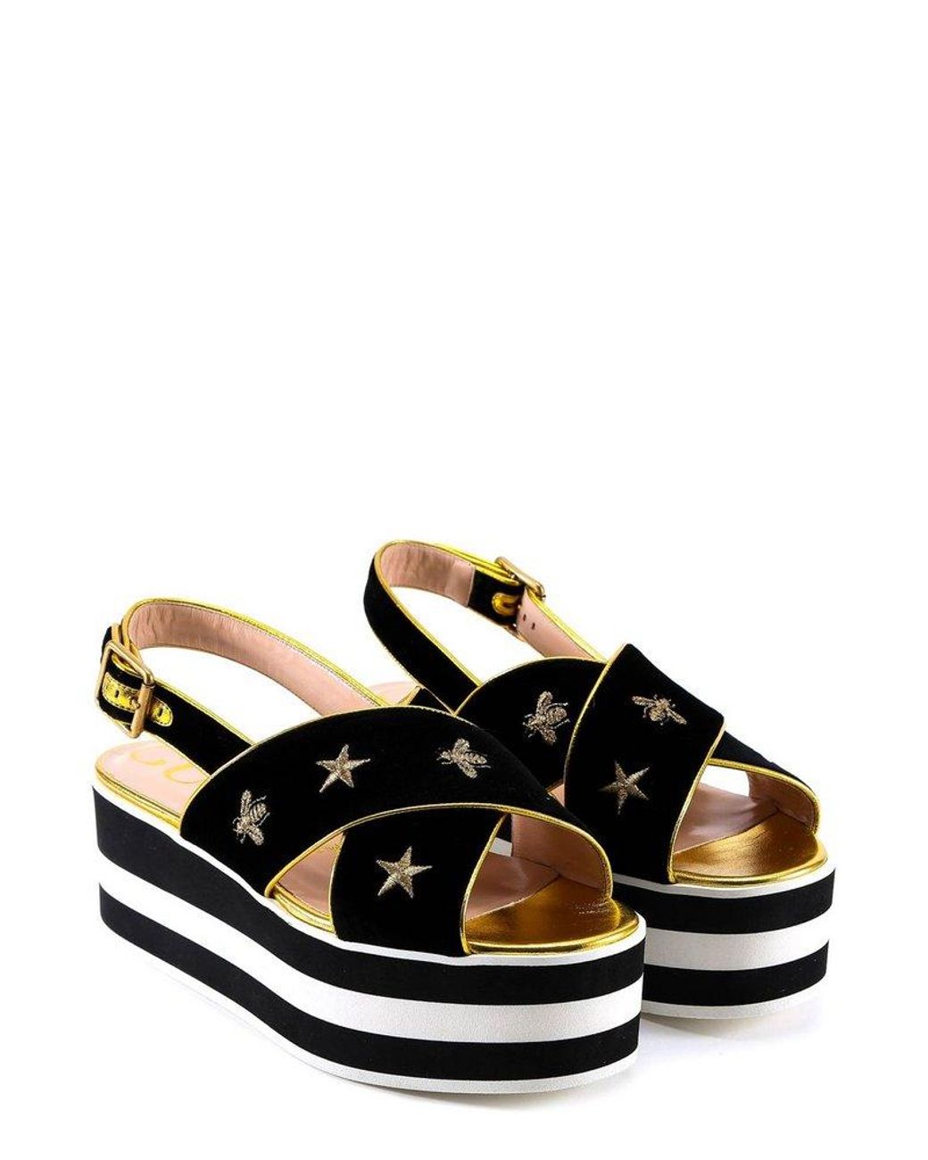 Gucci velvet hotsell sandal with bee