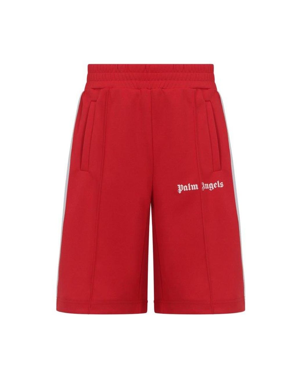 Palm Angels Synthetic Logo Printed Track Shorts in Red for Men | Lyst