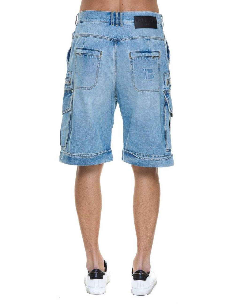 Balmain Zip-detailed Cargo Denim Shorts 