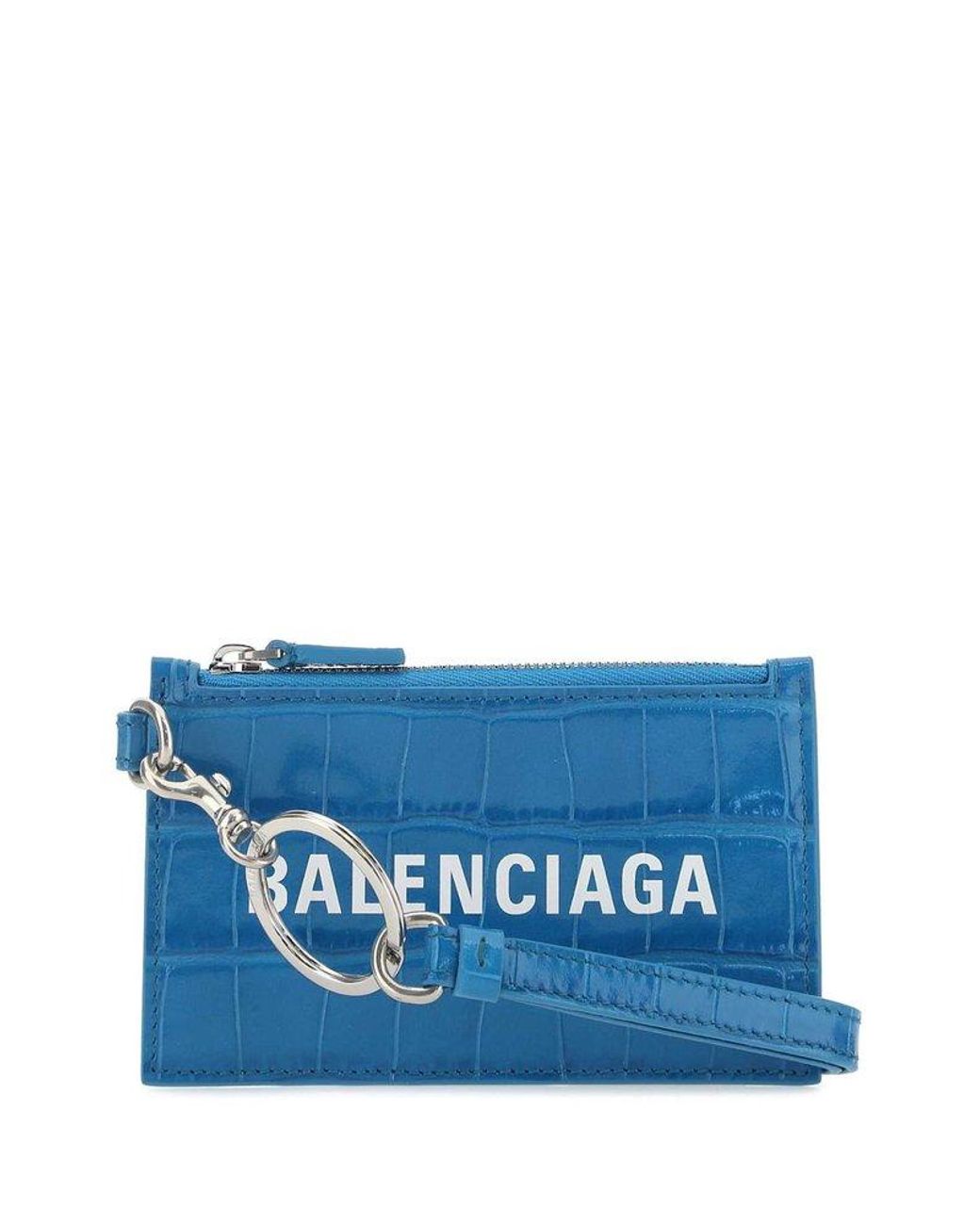 Balenciaga Turquoise Leather Card Holder in Blue | Lyst