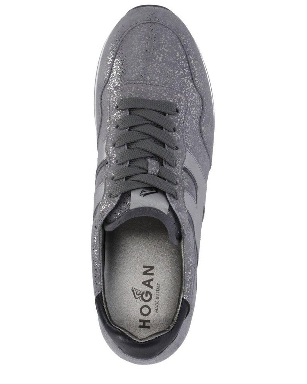 Hogan H222 Metallic Platform Sneakers in Gray | Lyst