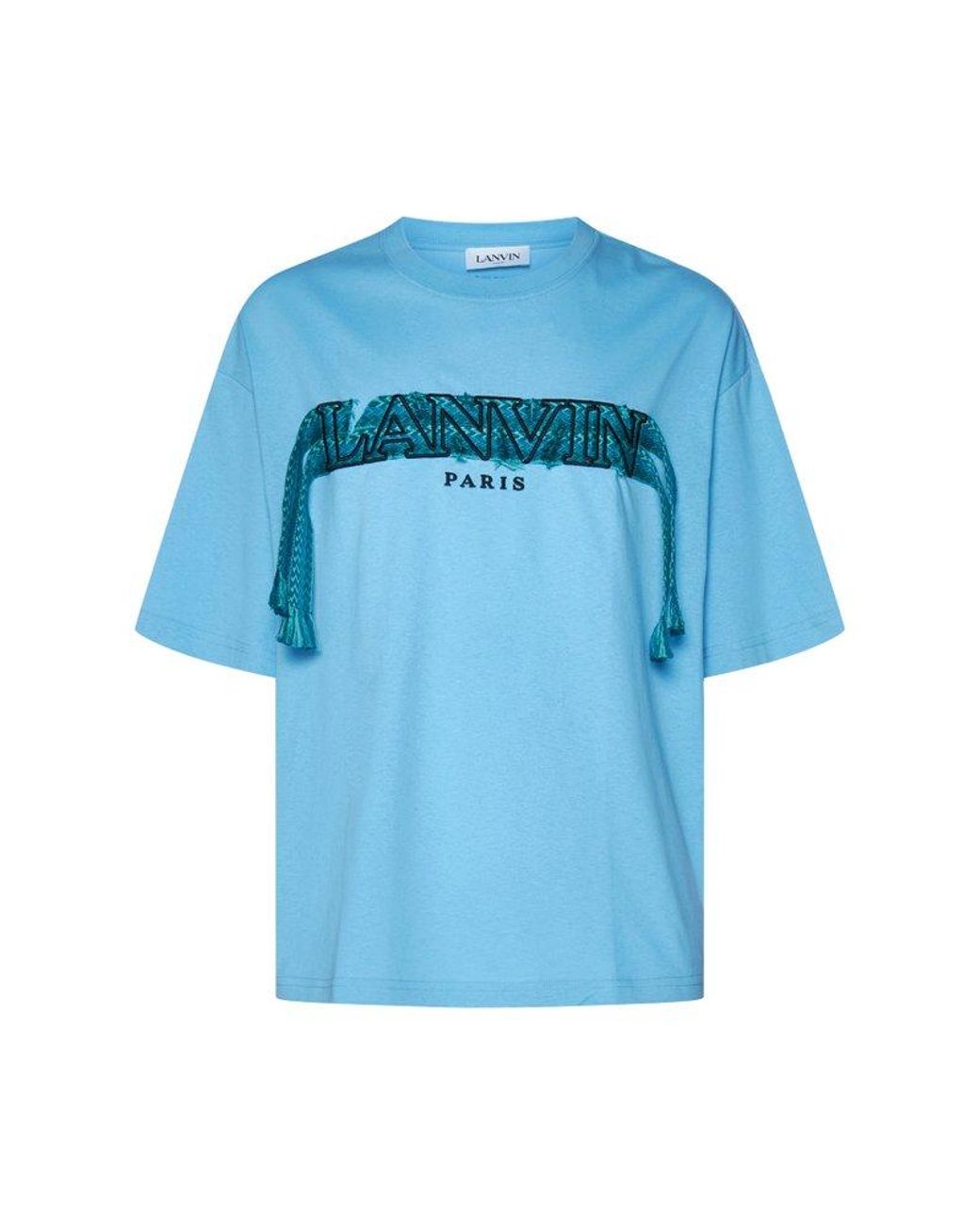 Lanvin Crazy Curb Lace Logo Crewneck T-shirt in Blue for Men | Lyst