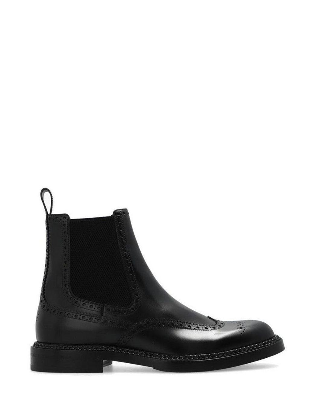 Gucci Perforated-detail Chelsea Boots in Black for Men | Lyst